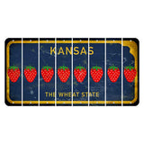 Kansas The Wheat State Cut License Plate Strips (Set of 8) Strawberry