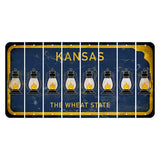 Kansas The Wheat State Cut License Plate Strips (Set of 8) Lantern