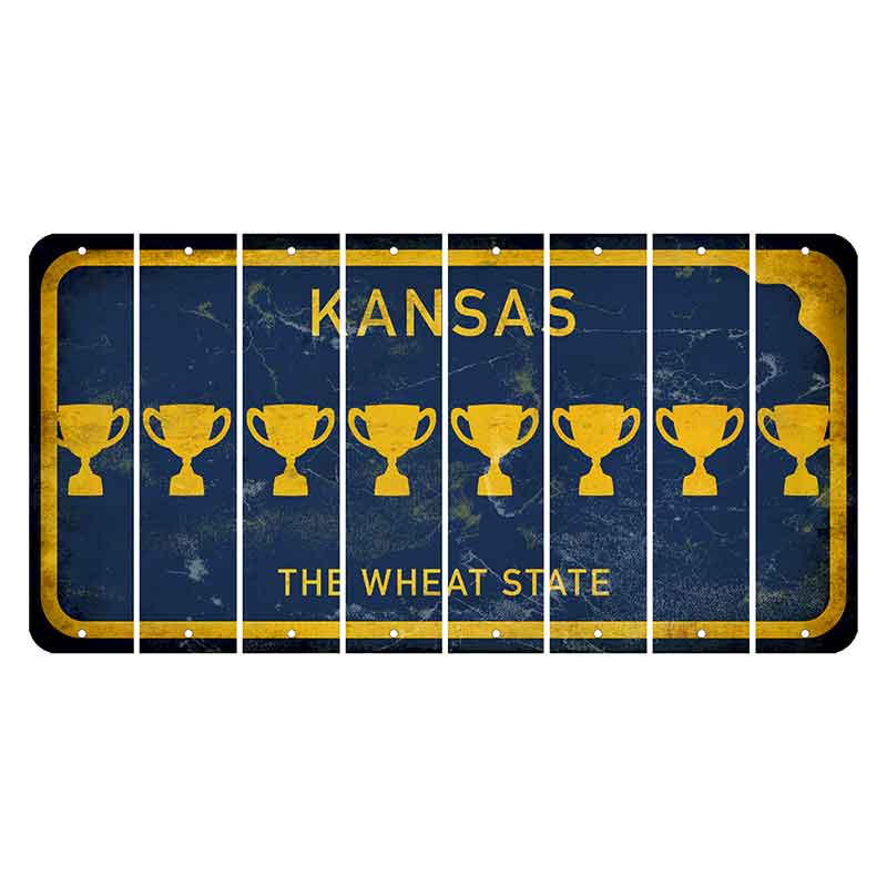 Kansas The Wheat State Cut License Plate Strips (Set of 8) Trophy