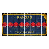 Kansas The Wheat State Cut License Plate Strips (Set of 8) Emoji - Pissed
