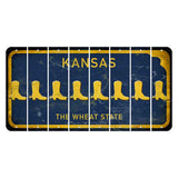 Kansas The Wheat State Cut License Plate Strips (Set of 8) Cowboy Boot