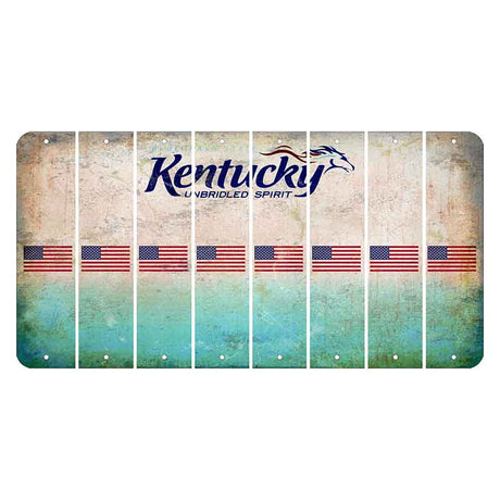 Kentucky Unbridled Spirit Cut License Plate Strips (Set of 8) American Flag