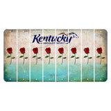 Kentucky Unbridled Spirit Cut License Plate Strips (Set of 8) Red Rose