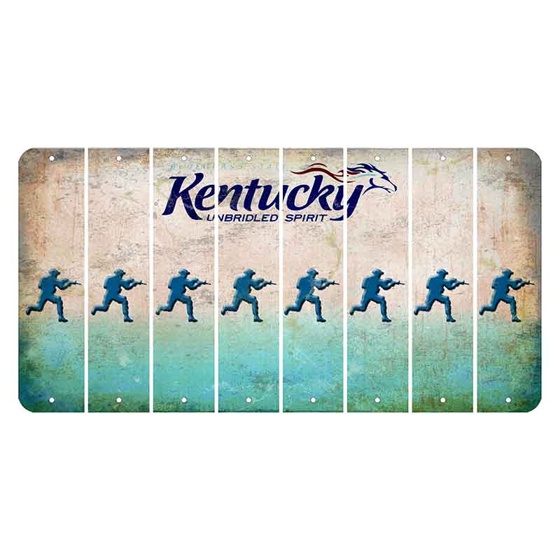 Kentucky Unbridled Spirit Cut License Plate Strips (Set of 8) Soldier - Running