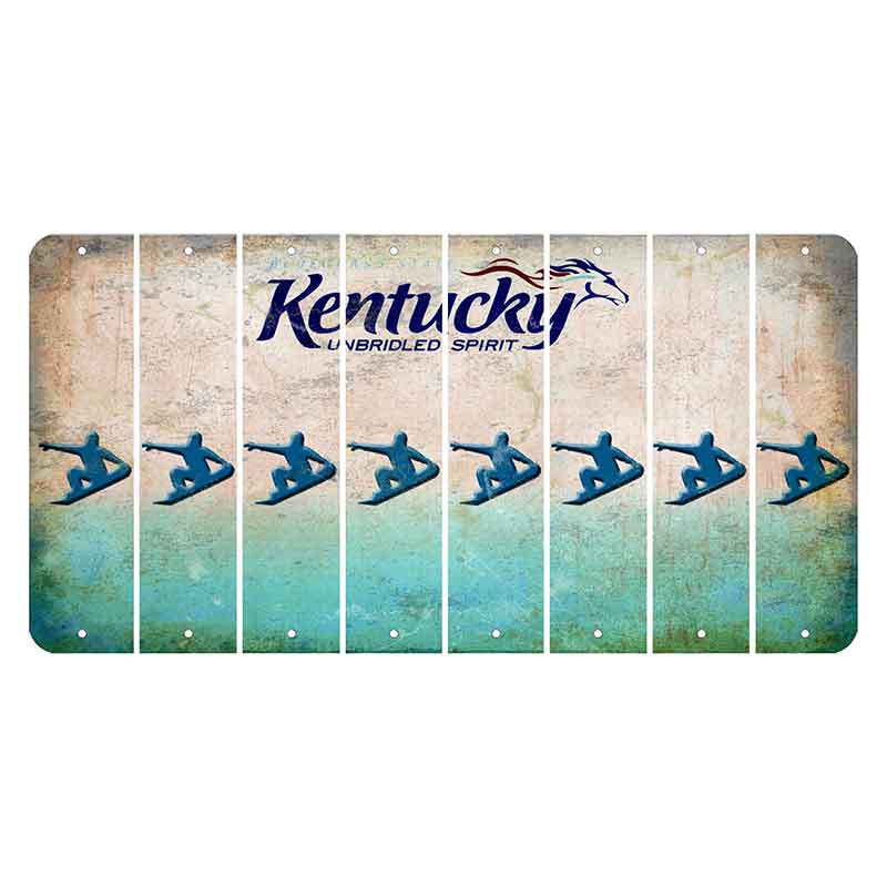 Kentucky Unbridled Spirit Cut License Plate Strips (Set of 8) Snowboarder