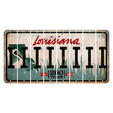 Louisiana 200 Years Cut License Plate Strips (Set of 8) I