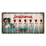 Louisiana 200 Years Cut License Plate Strips (Set of 8) Red Rose