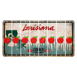 Louisiana 200 Years Cut License Plate Strips (Set of 8) Apple