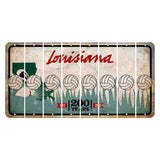 Louisiana 200 Years Cut License Plate Strips (Set of 8) Volleyball