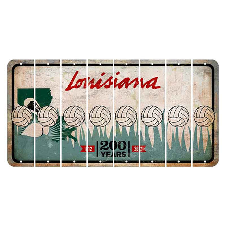 Louisiana 200 Years Cut License Plate Strips (Set of 8) Volleyball