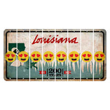 Louisiana 200 Years Cut License Plate Strips (Set of 8) Emoji - Heart Eyes