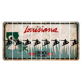 Louisiana 200 Years Cut License Plate Strips (Set of 8) Snowboarder