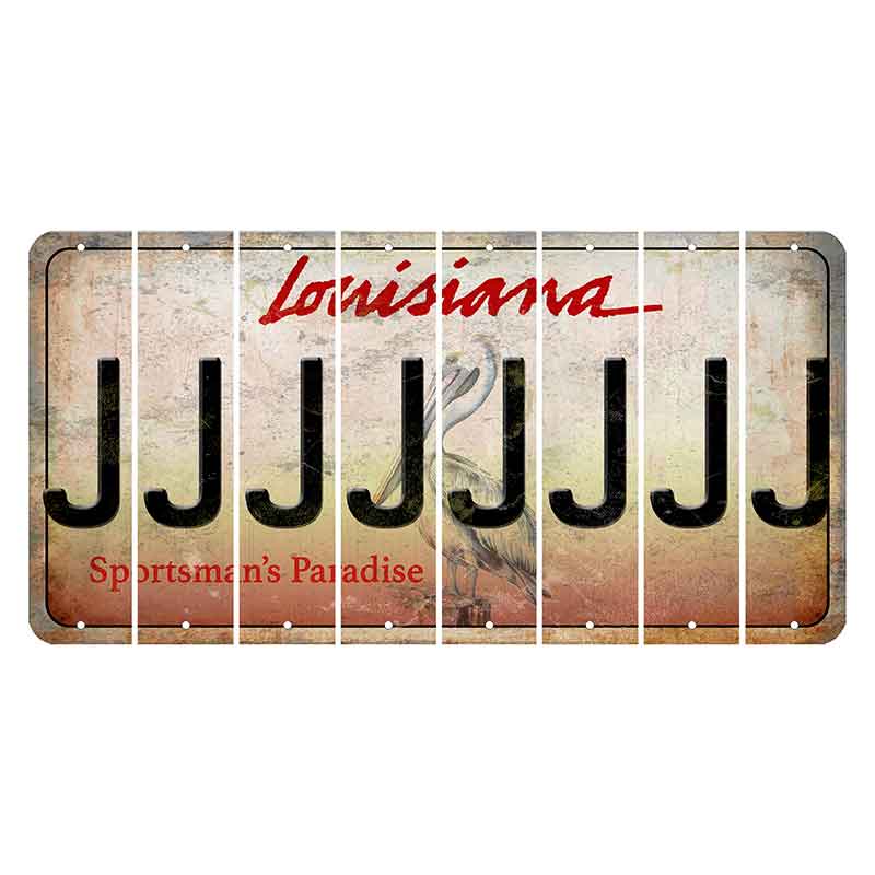 Louisiana Pelican Cut License Plate Strips (Set of 8) J