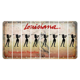 Louisiana Pelican Cut License Plate Strips (Set of 8) Female Golfer