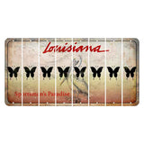 Louisiana Pelican Cut License Plate Strips (Set of 8) Butterfly