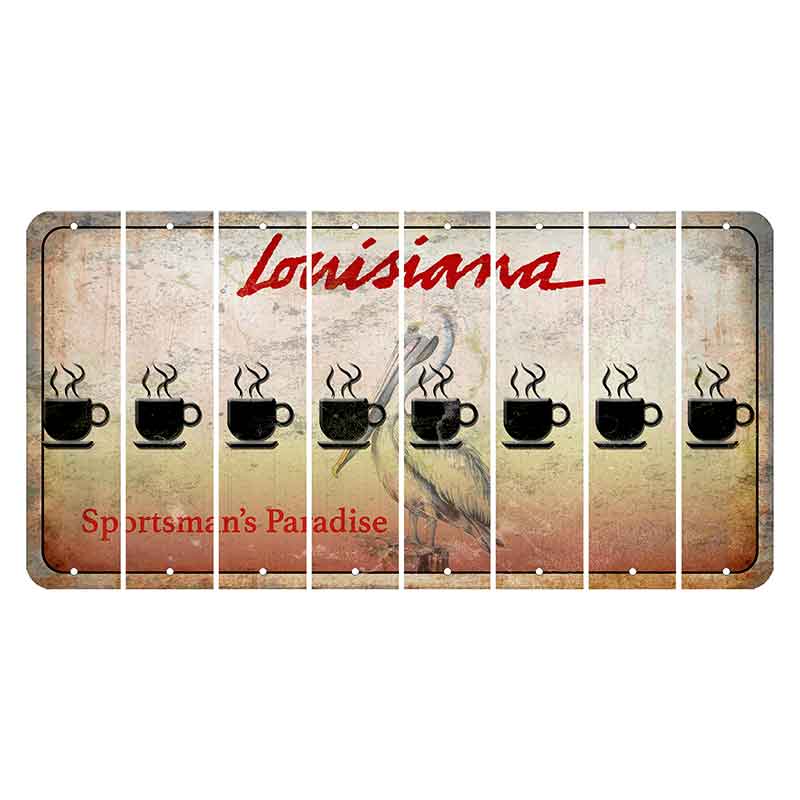 Louisiana Pelican Cut License Plate Strips (Set of 8) Coffee Mug