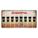 Louisiana Pelican Cut License Plate Strips (Set of 8) Latte