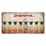 Louisiana Pelican Cut License Plate Strips (Set of 8) Hang Loose