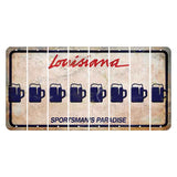 Louisiana Sportsmans Paradise Cut License Plate Strips (Set of 8) Beer Mug