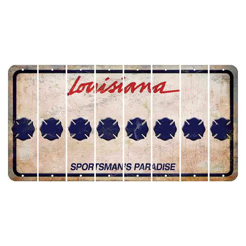 Louisiana Sportsmans Paradise Cut License Plate Strips (Set of 8) Fire Badge