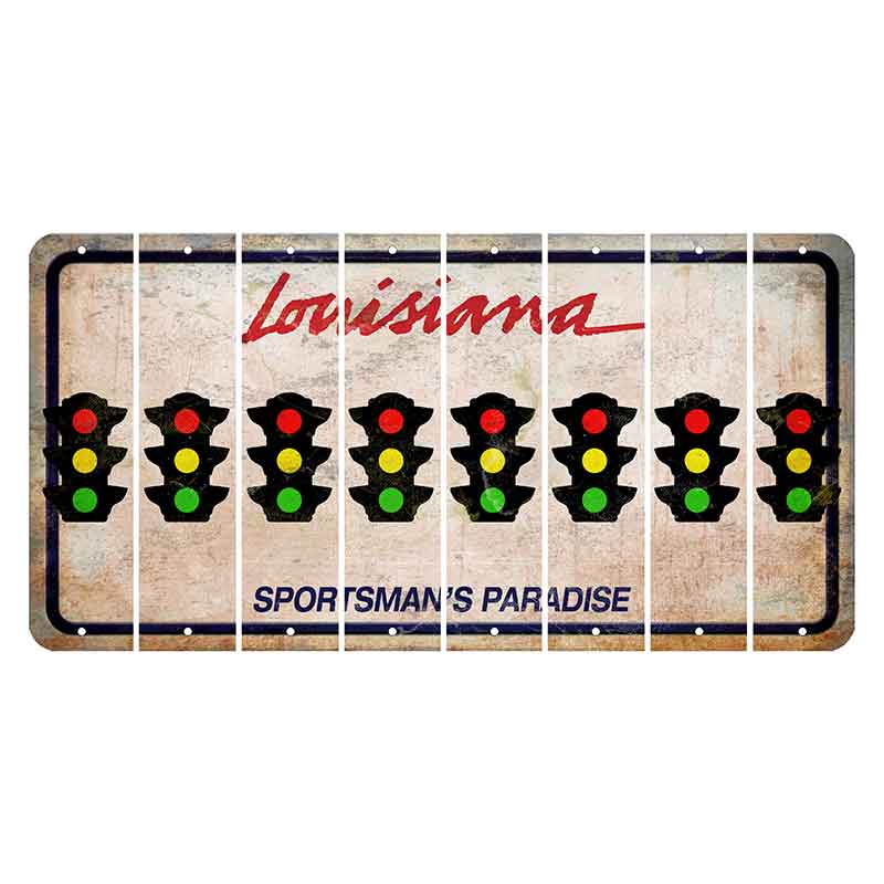 Louisiana Sportsmans Paradise Cut License Plate Strips (Set of 8) Traffic Light