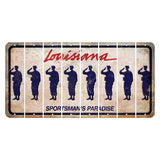 Louisiana Sportsmans Paradise Cut License Plate Strips (Set of 8) Soldier - Saluting
