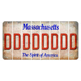 Massachusetts Spirit of America Cut License Plate Strips (Set of 8) D
