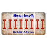 Massachusetts Spirit of America Cut License Plate Strips (Set of 8) I