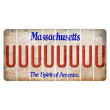 Massachusetts Spirit of America Cut License Plate Strips (Set of 8) U
