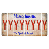 Massachusetts Spirit of America Cut License Plate Strips (Set of 8) Y
