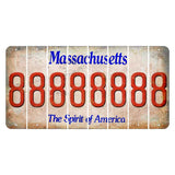 Massachusetts Spirit of America Cut License Plate Strips (Set of 8) 8