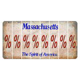 Massachusetts Spirit of America Cut License Plate Strips (Set of 8) Percent Sign