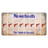 Massachusetts Spirit of America Cut License Plate Strips (Set of 8) Handgun