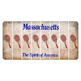 Massachusetts Spirit of America Cut License Plate Strips (Set of 8) Tennis Racket
