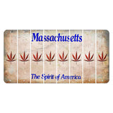 Massachusetts Spirit of America Cut License Plate Strips (Set of 8) Pot Leaf