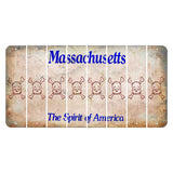 Massachusetts Spirit of America Cut License Plate Strips (Set of 8) Skull & Bones
