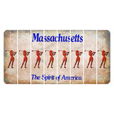 Massachusetts Spirit of America Cut License Plate Strips (Set of 8) Female Golfer
