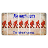 Massachusetts Spirit of America Cut License Plate Strips (Set of 8) Bigfoot