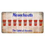 Massachusetts Spirit of America Cut License Plate Strips (Set of 8) Latte