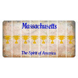 Massachusetts Spirit of America Cut License Plate Strips (Set of 8) Trophy