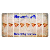 Massachusetts Spirit of America Cut License Plate Strips (Set of 8) Pizza