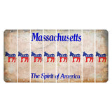 Massachusetts Spirit of America Cut License Plate Strips (Set of 8) Democrat