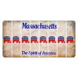 Massachusetts Spirit of America Cut License Plate Strips (Set of 8) Republican