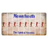 Massachusetts Spirit of America Cut License Plate Strips (Set of 8) Softball Batter