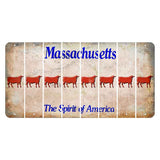 Massachusetts Spirit of America Cut License Plate Strips (Set of 8) Dairy Cow