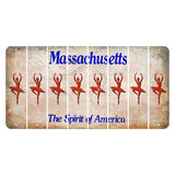 Massachusetts Spirit of America Cut License Plate Strips (Set of 8) Ballerina Dancer