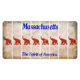 Massachusetts Spirit of America Cut License Plate Strips (Set of 8) Elephant