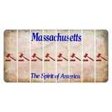 Massachusetts Spirit of America Cut License Plate Strips (Set of 8) Gavel