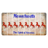 Massachusetts Spirit of America Cut License Plate Strips (Set of 8) Horse