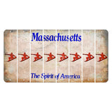 Massachusetts Spirit of America Cut License Plate Strips (Set of 8) Snowboarder